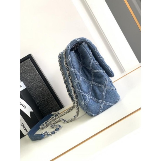 Borsa con patta in denim AS2240 Replica Replica Perfette Borsa con patta in denim AS2240 imitazioni