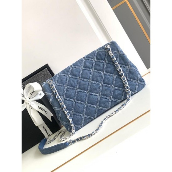 Borsa con patta in denim AS2240 Replica Replica Perfette Borsa con patta in denim AS2240 imitazioni