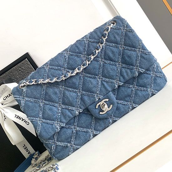 Borsa con patta in denim AS2240 Replica Replica Perfette Borsa con patta in denim AS2240 imitazioni
