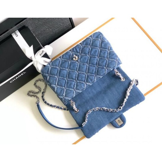 Borsa con patta in denim AS2240 Replica Replica Perfette Borsa con patta in denim AS2240 imitazioni