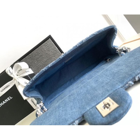 Borsa con patta in denim AS2240 Replica Replica Perfette Borsa con patta in denim AS2240 imitazioni