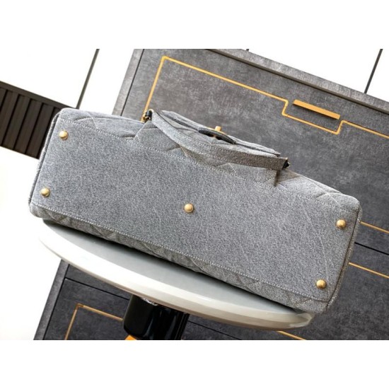 Borsa da bowling maxi in denim AS4812 Replica Replica Perfette Borsa da bowling maxi in denim AS4812 imitazioni