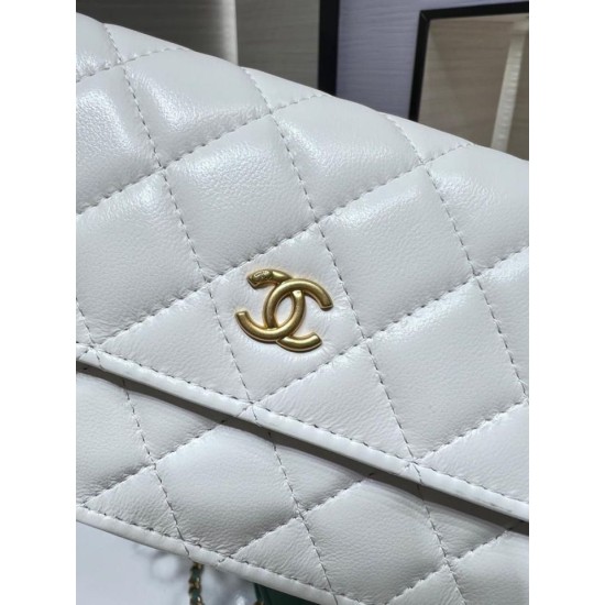 Replica Perfette Portafoglio con catena in pelle di agnello AP3071 Bianco imitazioni