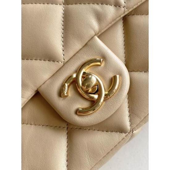 Replica Perfette Borsa con patta in pelle di agnello AS2409 Beige imitazioni