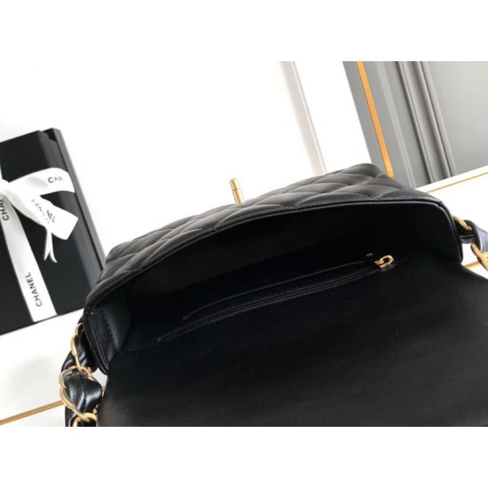 Replica Perfette  Perfetta con patta in pelle di agnello AS2409 Nera imitazioni