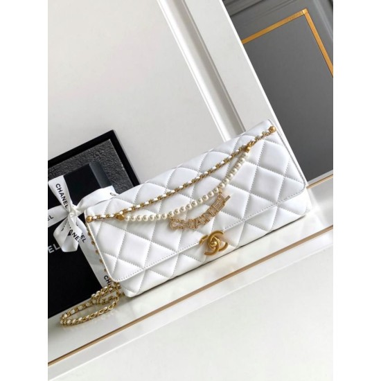 Replica Perfette Borsa a tracolla in pelle di agnello AS2713 Bianca imitazioni