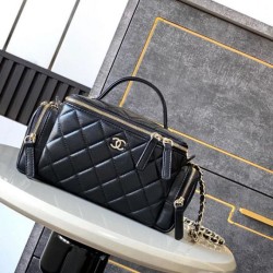 Beauty Case in pelle di agnello AS5222 Nero Replica Replica Perfette Beauty Case in pelle di agnello AS5222 Nero imitazioni
