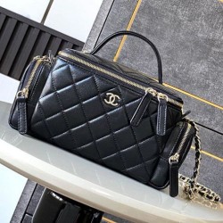 Beauty Case in pelle di agnello AS5222 Nero