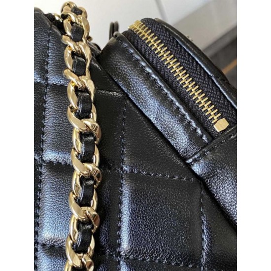 Replica Perfette Beauty Case in pelle di agnello AS5222 Nero imitazioni