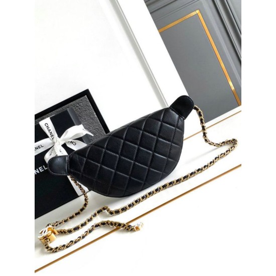 Marsupio in pelle di agnello nero AS4113 Replica Replica Perfette Marsupio in pelle di agnello nero AS4113 imitazioni