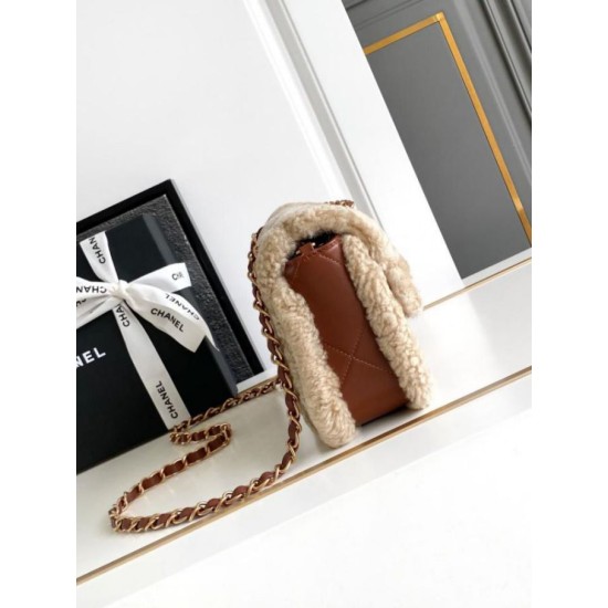 Borse Imitazioni con patta in pelle di agnello shearling AS5149 Beige Replica Replica Perfette Borse Imitazioni con patta in pelle di agnello shearling AS5149 Beige imitazioni