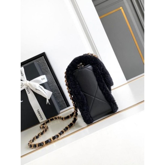 Replica Perfetta con patta in pelle di agnello shearling AS5149 Nera qualità specchio Replica Perfette Perfetta con patta in pelle di agnello shearling AS5149 Nera imitazioni