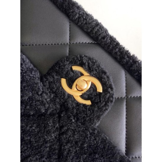 Replica Perfetta con patta in pelle di agnello shearling AS5149 Nera qualità specchio Replica Perfette Perfetta con patta in pelle di agnello shearling AS5149 Nera imitazioni