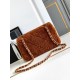 Borse Replica Alta Qualità con patta in pelle di agnello shearling AS5149 Marrone qualità specchio Replica Perfette Borse Alta Qualità con patta in pelle di agnello shearling AS5149 Marrone imitazioni