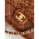 Borse Replica Alta Qualità con patta in pelle di agnello shearling AS5149 Marrone qualità specchio Replica Perfette Borse Alta Qualità con patta in pelle di agnello shearling AS5149 Marrone imitazioni