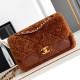 Borse Replica Alta Qualità con patta in pelle di agnello shearling AS5149 Marrone qualità specchio Replica Perfette Borse Alta Qualità con patta in pelle di agnello shearling AS5149 Marrone imitazioni