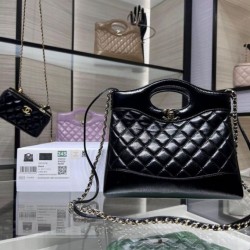 Borsa Shiny Lambskin 31 Mini Shopping AS4133 nera Replica Replica Perfette Borsa Shiny Lambskin 31 Mini Shopping AS4133 nera imitazioni