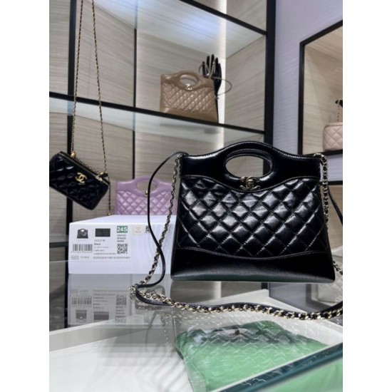 Borsa Shiny Lambskin 31 Mini Shopping AS4133 nera Replica Replica Perfette Borsa Shiny Lambskin 31 Mini Shopping AS4133 nera imitazioni