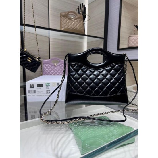 Borsa Shiny Lambskin 31 Mini Shopping AS4133 nera Replica Replica Perfette Borsa Shiny Lambskin 31 Mini Shopping AS4133 nera imitazioni