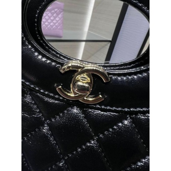 Borsa Shiny Lambskin 31 Mini Shopping AS4133 nera Replica Replica Perfette Borsa Shiny Lambskin 31 Mini Shopping AS4133 nera imitazioni