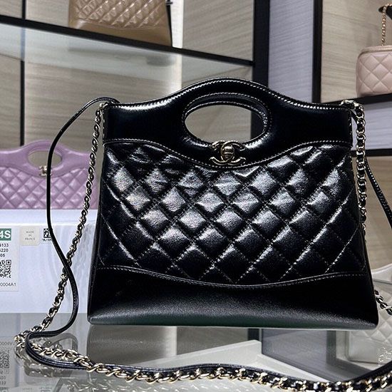 Borsa Shiny Lambskin 31 Mini Shopping AS4133 nera Replica Replica Perfette Borsa Shiny Lambskin 31 Mini Shopping AS4133 nera imitazioni