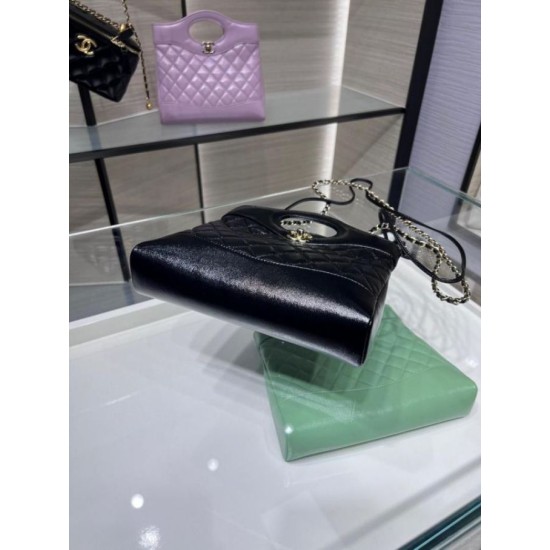Borsa Shiny Lambskin 31 Mini Shopping AS4133 nera Replica Replica Perfette Borsa Shiny Lambskin 31 Mini Shopping AS4133 nera imitazioni