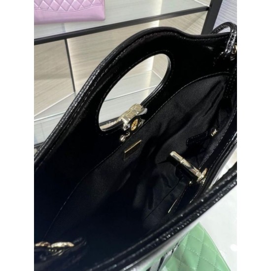 Borsa Shiny Lambskin 31 Mini Shopping AS4133 nera Replica Replica Perfette Borsa Shiny Lambskin 31 Mini Shopping AS4133 nera imitazioni