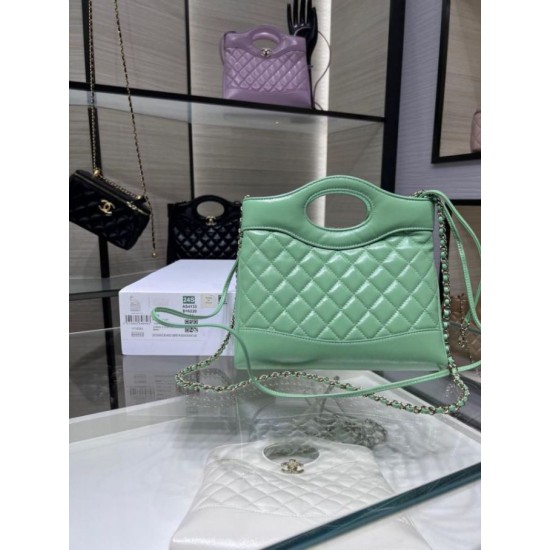 Dettagli perfetti Shiny Lambskin 31 Mini Shopping Bag AS4133 Verde Replica Replica Perfette Dettagli perfetti Shiny Lambskin 31 Mini Shopping Bag AS4133 Verde imitazioni