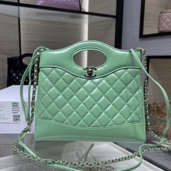 Dettagli perfetti Shiny Lambskin 31 Mini Shopping Bag AS4133 Verde