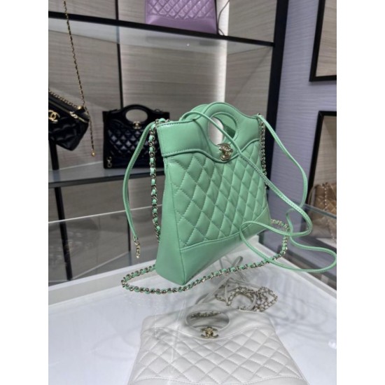 Dettagli perfetti Shiny Lambskin 31 Mini Shopping Bag AS4133 Verde Replica Replica Perfette Dettagli perfetti Shiny Lambskin 31 Mini Shopping Bag AS4133 Verde imitazioni