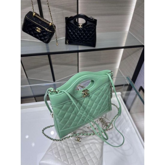 Dettagli perfetti Shiny Lambskin 31 Mini Shopping Bag AS4133 Verde Replica Replica Perfette Dettagli perfetti Shiny Lambskin 31 Mini Shopping Bag AS4133 Verde imitazioni