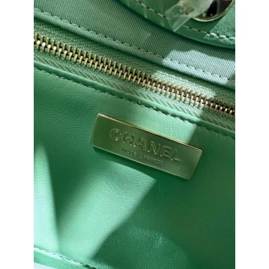 Dettagli perfetti Shiny Lambskin 31 Mini Shopping Bag AS4133 Verde Replica Replica Perfette Dettagli perfetti Shiny Lambskin 31 Mini Shopping Bag AS4133 Verde imitazioni