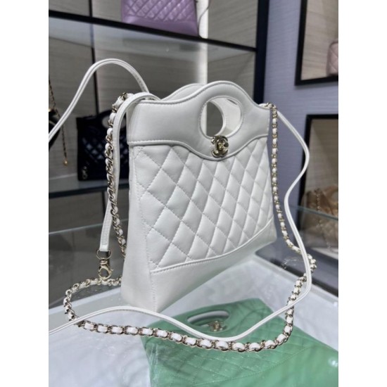 Borsa Shiny Lambskin 31 Mini Shopping Bag AS4133 Bianco Replica Replica Perfette Borsa Shiny Lambskin 31 Mini Shopping Bag AS4133 Bianco imitazioni