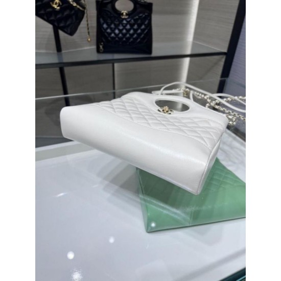 Borsa Shiny Lambskin 31 Mini Shopping Bag AS4133 Bianco Replica Replica Perfette Borsa Shiny Lambskin 31 Mini Shopping Bag AS4133 Bianco imitazioni