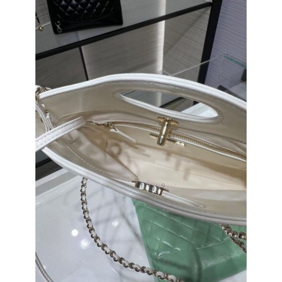 Borsa Shiny Lambskin 31 Mini Shopping Bag AS4133 Bianco Replica Replica Perfette Borsa Shiny Lambskin 31 Mini Shopping Bag AS4133 Bianco imitazioni