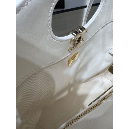 Borsa Shiny Lambskin 31 Mini Shopping Bag AS4133 Bianco Replica Replica Perfette Borsa Shiny Lambskin 31 Mini Shopping Bag AS4133 Bianco imitazioni