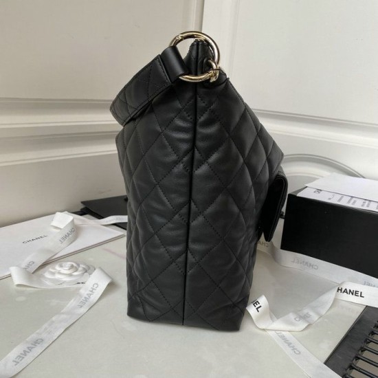 Dettagli perfetti Borsa Replica hobo in pelle di vitello media nera AS4339 qualità specchio Replica Perfette Dettagli perfetti Borsa 1:1 hobo in pelle di vitello media nera AS4339 imitazioni