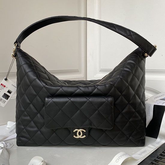Dettagli perfetti Borsa Replica hobo in pelle di vitello media nera AS4339 qualità specchio Replica Perfette Dettagli perfetti Borsa 1:1 hobo in pelle di vitello media nera AS4339 imitazioni