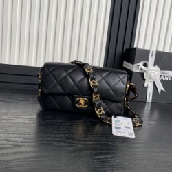 Borsa Replica piccola con patta in pelle di agnello AS5167 Nera qualità specchio Replica Perfette Borsa 1:1 piccola con patta in pelle di agnello AS5167 Nera imitazioni