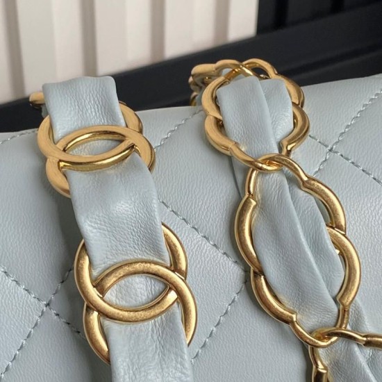 Replica Perfette Borsa piccola con patta in pelle di agnello AS5167 Azzurro imitazioni