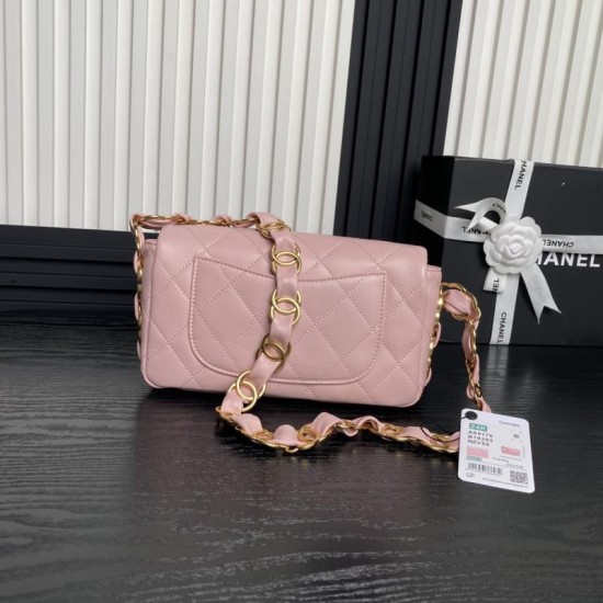replica piccola con patta in pelle di agnello AS5167 Rosa qualità specchio Replica Perfette piccola con patta in pelle di agnello AS5167 Rosa imitazioni