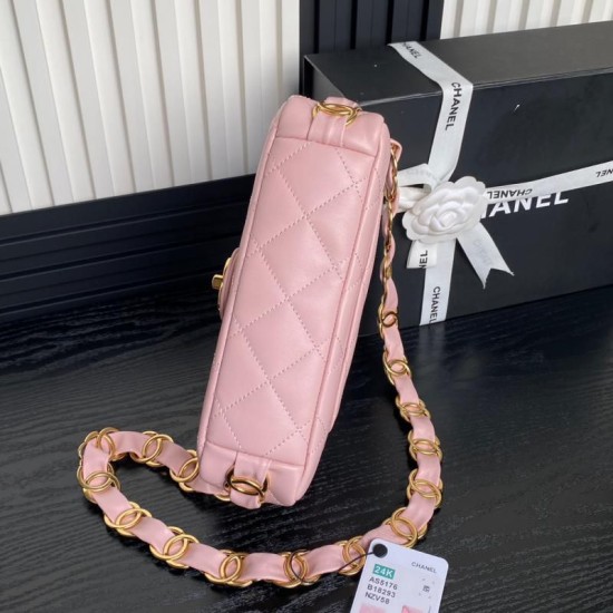 replica piccola con patta in pelle di agnello AS5167 Rosa qualità specchio Replica Perfette piccola con patta in pelle di agnello AS5167 Rosa imitazioni