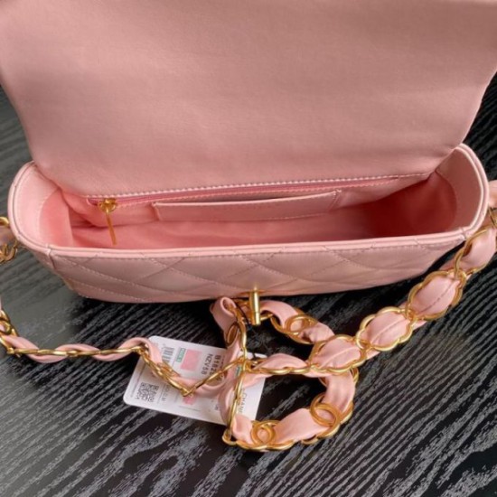 replica piccola con patta in pelle di agnello AS5167 Rosa qualità specchio Replica Perfette piccola con patta in pelle di agnello AS5167 Rosa imitazioni