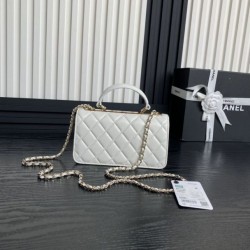 Borsa Woc 24B Trendy CC con patta AP4184 Bianca Replica Replica Perfette Borsa Woc 24B Trendy CC con patta AP4184 Bianca imitazioni