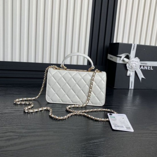 Borsa Woc 24B Trendy CC con patta AP4184 Bianca Replica Replica Perfette Borsa Woc 24B Trendy CC con patta AP4184 Bianca imitazioni