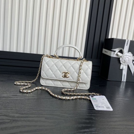 Borsa Woc 24B Trendy CC con patta AP4184 Bianca Replica Replica Perfette Borsa Woc 24B Trendy CC con patta AP4184 Bianca imitazioni