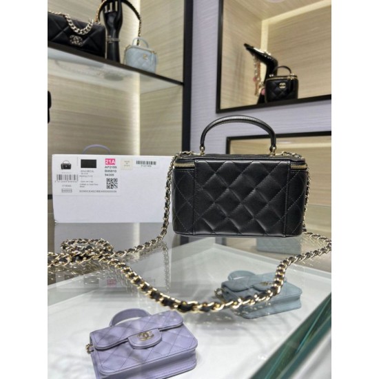 Replica Perfette Imitazioni borse griffate a catena 24K Vanity AP2199 Nera imitazioni