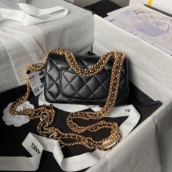 Borsa mini con patta AS4972 Nera Replica Replica Perfette Borsa mini con patta AS4972 Nera imitazioni