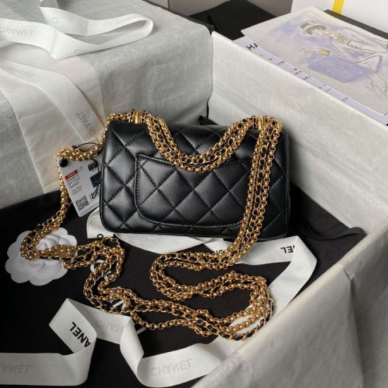 Borsa mini con patta AS4972 Nera Replica Replica Perfette Borsa mini con patta AS4972 Nera imitazioni