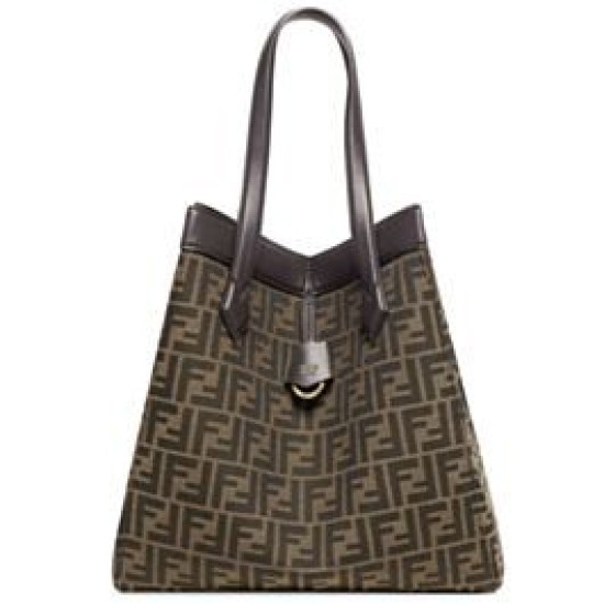 Borsa Fendi Origami Grande 8BH415 Caffè Scuro Replica Replica Perfette Borsa Fendi Origami Grande 8BH415 Caffè Scuro imitazioni